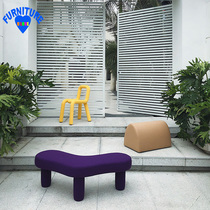 Designer creative triangle clothing store sofa bench props curved stool living room color fabric porch for shoe stool