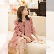 Lanmeng Spring New Pink Suite and Crush Dress Two-piece Set Set Slim Commuter Gentle Wear
