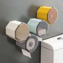 Toilet tissue box punch-free wall-mounted roll paper holder waterproof toilet toilet paper box storage toilet paper rack