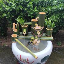 Fish tank bamboo water fountain circulation landscape ornaments bamboo tube homemade Waterscape Garden sink custom-made water landscape garden sink custom lucky car