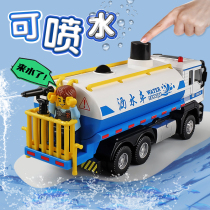  Alloy sprinkler toy car simulation can spray water childrens garbage truck engineering sanitation car boy car pullback
