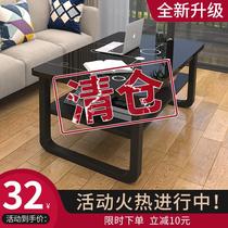 Glass tea table tempered glass modern stainless steel creative tea table tea table office furniture tea table