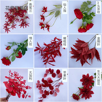 Red wedding wedding hall ceiling flower silk flower Chinese simulation flower big red flower art Peony Rose