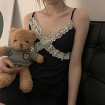 Xin Gang Homedress sexy woman silk cross modal pajamas v-neck sling night dress female summer