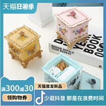 Eurostyle Cotton Sign Cylinder Brief toothpick box Home Toothpick Cylinder Creative Cotton Swag of Cosmetic Cotton Slice Compartment containing the box