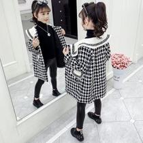 Ballabala girl Spring and autumn loaded with fur coats 2022 new large children Childrens clothes Spring and winter clothing Ocean Gas Thickened