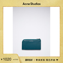 (End of season 6 fold) Acne Studios blue multi card slot leather zipper wallet CG0166-AAJ