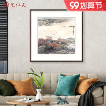 Porch decorative painting Chinese painting landscape painting living room office hanging painting Chinese hand painting landscape painting Jialing autumn picture