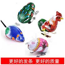 Zhi iron frog toy small frog toy childrens wind up chain jumping frog small animal bouncing after 80 nostalgia