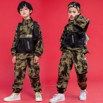 Children's Street Dance Camouflage Performance Dress National Tide Hip Hop Men and Women Special Forces Primary and Secondary School Military Uniform Children's Military Training Eat Chicken Dress
