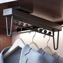 Indoor wardrobe top-mounted hanger cabinet creative pole hook Hardware pole rack Ceiling clothes pole Clothes rack room