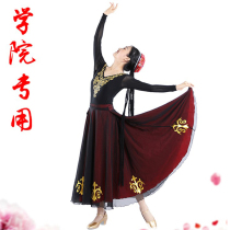 Xinjiang dance embroidery practice skirt Uygur Yi Tibetan dance practice dress dance dress big dress