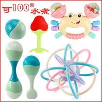 Newborn baby sand hammer hand bell early education puzzle baby grasp training 0-6-12 months can be boiled toys