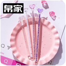 Girl Heart star drill stick pink glass quicksand bartender stick cute creative long handle juice coffee lender