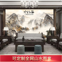 8D bamboo wood fiber integrated wall panel landscape painting Heine Baichuan TV background wall Chinese water ink protection wall plate buckle plate