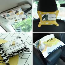 - Nordic ins car tissue box Paper box storage cloth paper towel package Car visor paper towel cover strap