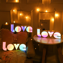 led neon love small colored lights Chinese Valentines Day Valentines Day decoration trunk proposal confession scene surprise layout