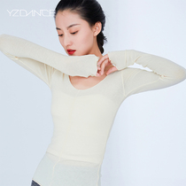 Yingzi classical dance clothing summer new temperament slim-fitting long-sleeved finger-wearing top basic training clothes Dance practice clothes for women