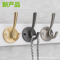 High-end minimalist Nordic hanging clothes hook bronze color single clothes hat hook American black single hook wall Xuanguan clothes hook
