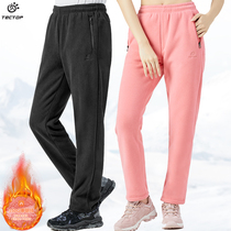 Exploratory outdoor autumn and winter mens windproof thick coral velvet casual pants loose sports warm fleece pants