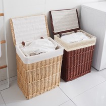  Wicker storage basket Hot pot shop box storage storage box Large rattan basket sorting box Dirty clothes toy bamboo basket