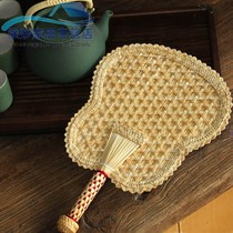 Household womens summer daily hand-cranked fan Hand-woven plantain childrens grass-woven Pu fan old-fashioned Chinese style ancient style