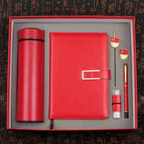 Thermos cup red book red pen U disk notebook custom July souvenir gift gift box set Bookmark literary tote bag gift bag box Badge custom