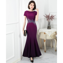 High-end evening gown 2021 new Heinebrims Mom to the wedding Noble Wedding Banquet Fish Taillian dress for long autumn