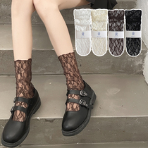 Socks womens socks transparent lace summer thin breathable glass socks lace Japanese transparent crystal socks stockings