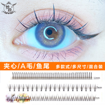 Dream deer (send glue tweezers)false eyelashes single tuft hair female A type fairy hair fishtail sandwich mixed