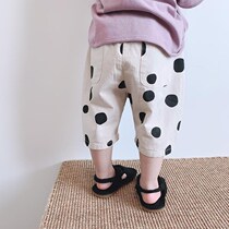 Baby Seven Pants Pure Cotton Summer Baby Boy Pants Down Pants Loose Pants Loose Pants Thin boy girl casual shorts