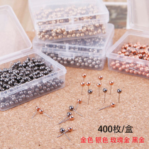 Golden rose gold and silver large head needle round head short nail Map marker nail round ball nail office fixed binding