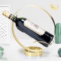 Red wine rack inclined ornaments modern light luxury high-end home soft decorations living room TV wine cabinet decorations display rack