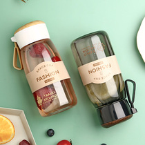 Plastic minimal water cup female 2021 new tide high temperature small cup male student portable anti - fall creative bottle