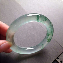 Natural jadeite bracelet ice round strip colorful floating flower glass seed jade bracelet Yunnan noble concubine jade bracelet childrens model