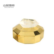 Copper with crystal gold metal jewelry box Nordic light luxury model room decoration storage box dressing table small ornaments