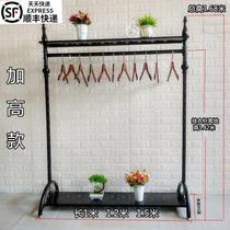Simple wrought iron creative coat rack Floor-to-ceiling bedroom hanger Household clothes rack horizontal bar shelf