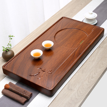 2021 new solid wood tea tray household whole wood pure drainage Huanghuali ebony walnut small tea table