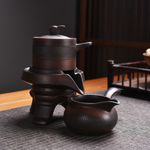 Semi-automatic lazy Stone Mill tea set rotating water household purple pottery high-grade tea artifact office teapot