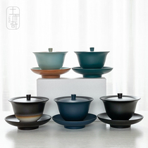 Large three-year-old cover bowl Single non-hot teacup Tea cup with cover bowl Ceramic bowl with lid King-size tea set