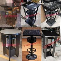 Customized bar stainless steel stand Clear Bar high chair and table and chair Night Quie Bar Iron Bar Table and Chair