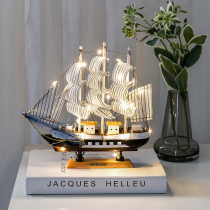 Sailing Model Swing Piece One Sail Smooth Girls Presents Solid Wood Small Wooden Living Room Wine Cabinet Bookcase Furnishing Creative Decoration
