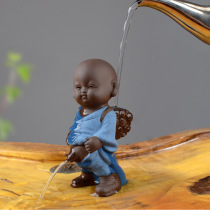 Purple sand tea pet ornaments pissing doll water urine children can raise boutique tea tray tea decoration tea set accessories