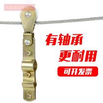 Suspension wire bearing pulley wire rope pulley electric hoist flat cable lifting round cable plastic galvanized pulley