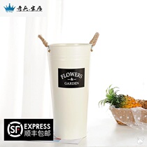 (Gesang Flower) Vase Flower Bucket Waking Bucket Iron Bucket Dry Flower Bucket Flower Bucket No Water Leakage Dual Use
