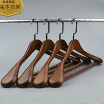 Wide shoulder solid wood clothing rack retro wooden hangers wholesale non-slip household clothing store hotel suit support