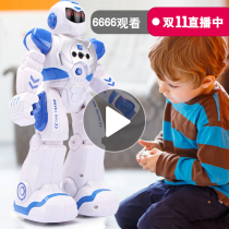 Children boy mechanical men intelligent remote control new will electric robot toy early education puzzle induction jump