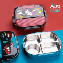 Korean Korean primary school students lunch box childrens special 316 stainless steel plate with cover kindergarten portable heat insulation plate