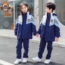Cool Bear jackets between boys and girls three-in-one three sets of primary and middle school sports uniforms class uniform qiu dong kuan-music of the tide