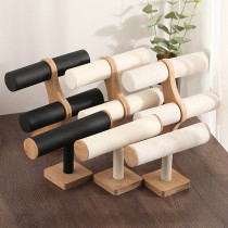 Bingya bamboo wooden bracelet display rack jewelry watch bracelet storage rack jewelry counter display props